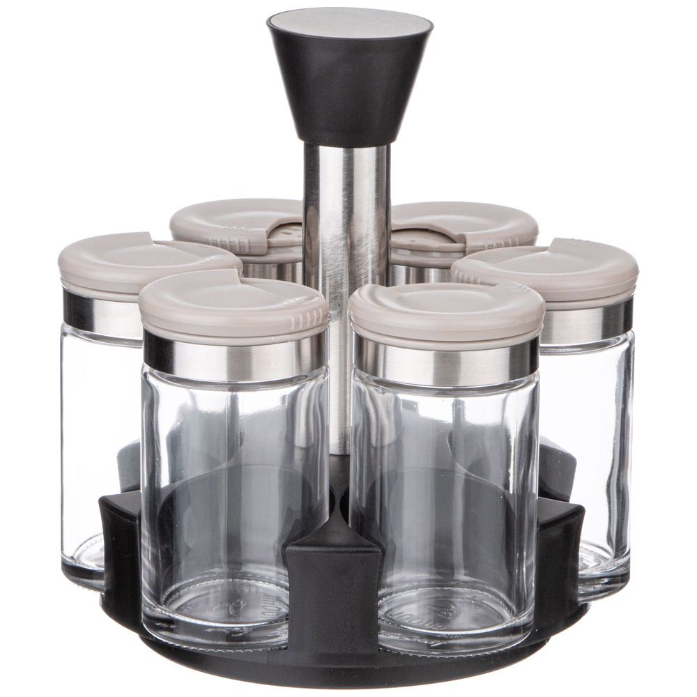 НАБОР ЕМКОСТЕЙ ДЛЯ СПЕЦИЙ 6ШТ 100МЛ НА ПОДСТАВКЕ AGNESS