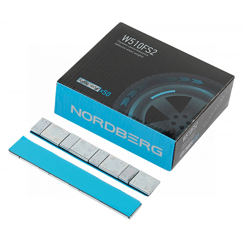 NORDBERG (W510FS2) Грузики самоклеящиеся (4х5+4х10 г) Fe квадратные L=12 см, 50 лент