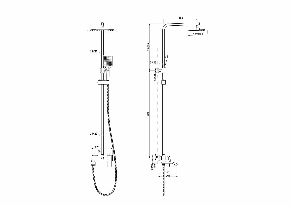 Душевая система WONZON & WOGHAND FIT WW-88739009-MB черный матовый