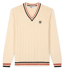 Теннисный свитер Roland Garros Heritage Theodore - ecru