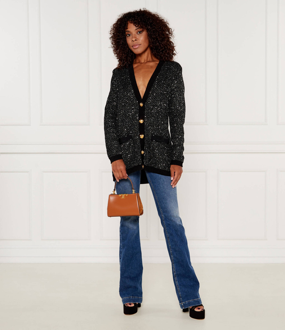 Кожаная сумка-трапеция Eleanor Mini TORY BURCH - коричневый(154816)