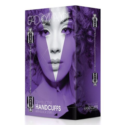 Прозрачные наручники с лаковыми вставками (Цвет: черный)