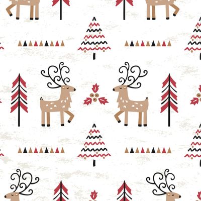 Олени в зимнем лесу. Рождество. Новый год