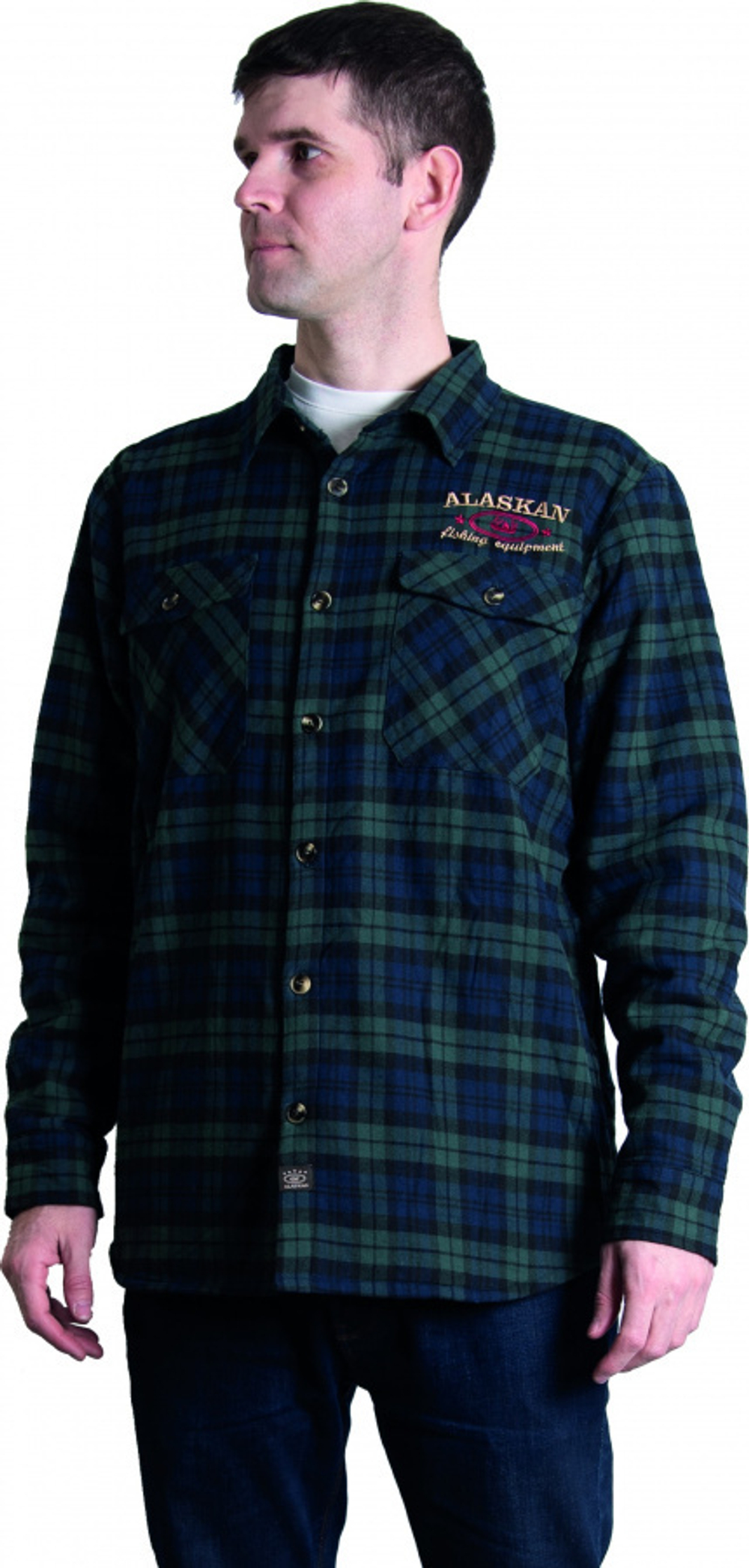 Рубашка мужская в клетку теплая с длинным рукавом  XXL