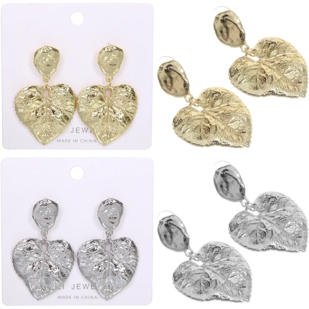 Серьги «ЭЛЛОДИ», листья, цвет золото и серебро, 3*5см