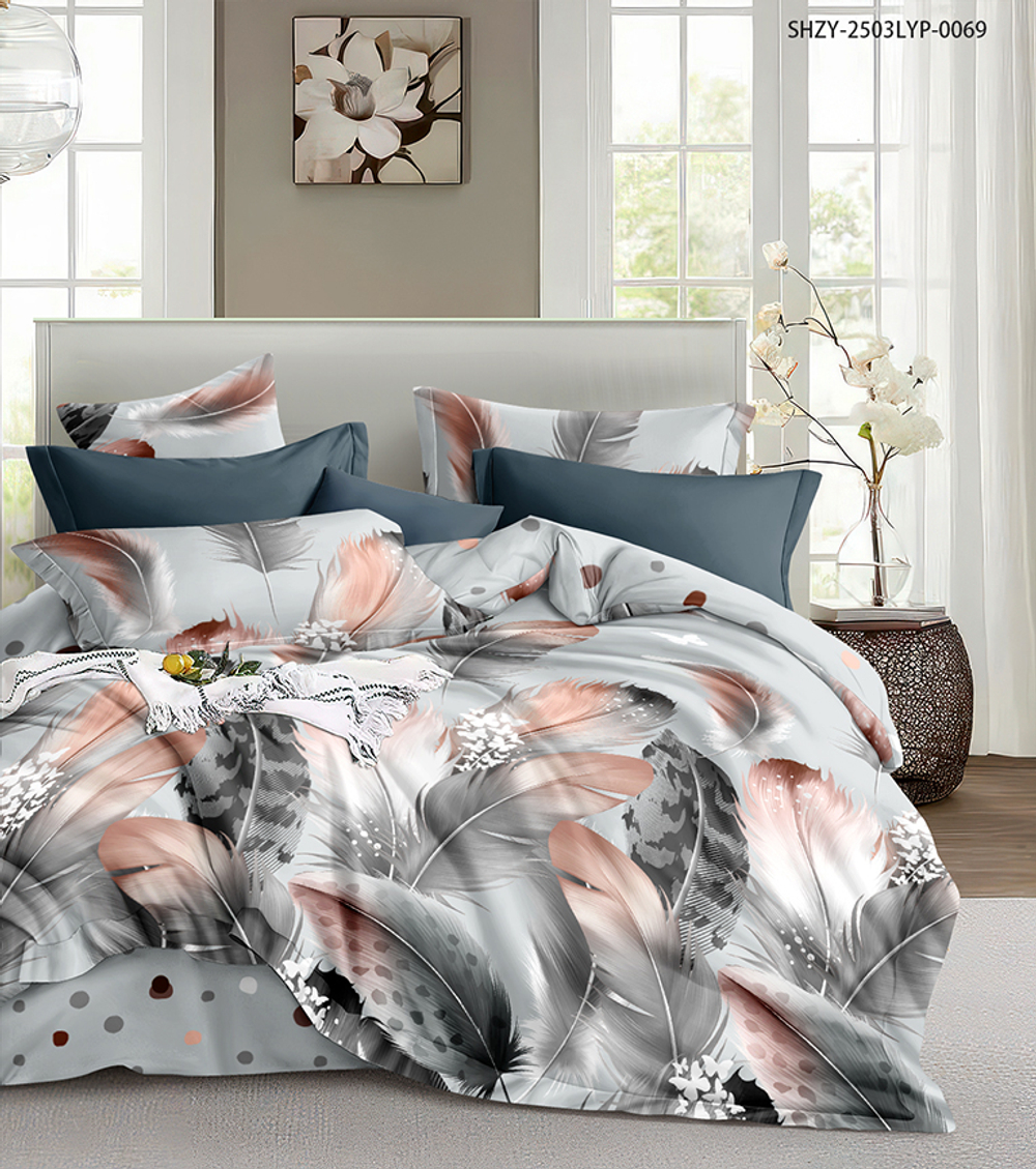 КПБ Евро с простыней на рез. 160х200 ПОПЛИН "П32"