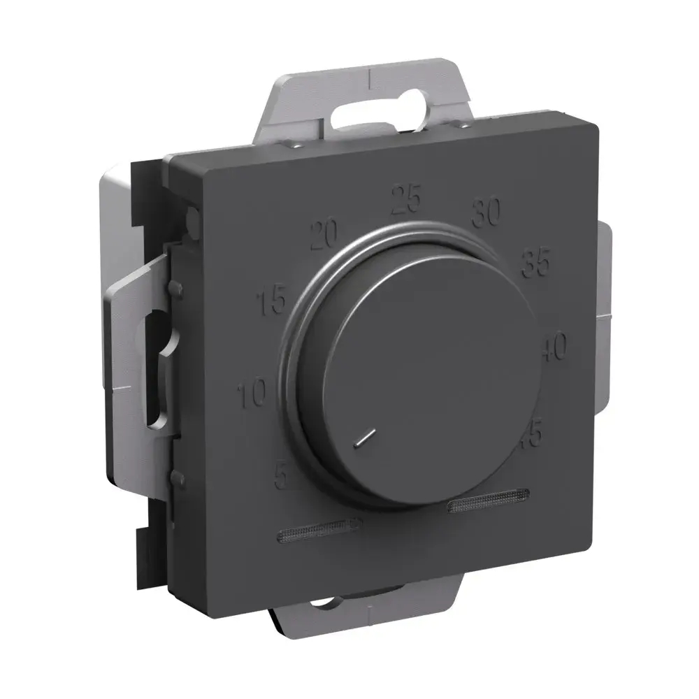 ATLASDESIGN ТЕРМОСТАТ электронный для теплого пола с датчиком, 10A, механизм, БАЗАЛЬТ