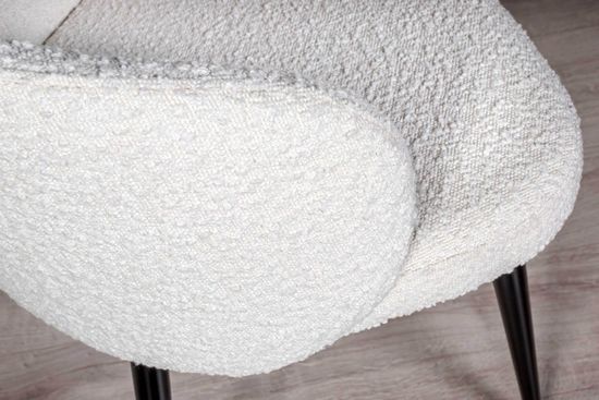 Стул VITO, букле белый, опоры черные