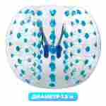 Бампербол «Прозрачный» ТПУ, диаметр 1,5 м, с синими держателями