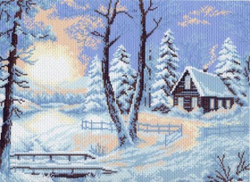 "Морозное утро"- 0655 канва с рисунком