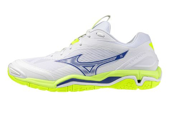 Мужские кроссовки для бадминтона/сквоша Mizuno Wave Stealth 6 - white/light yellow/dazzling blue