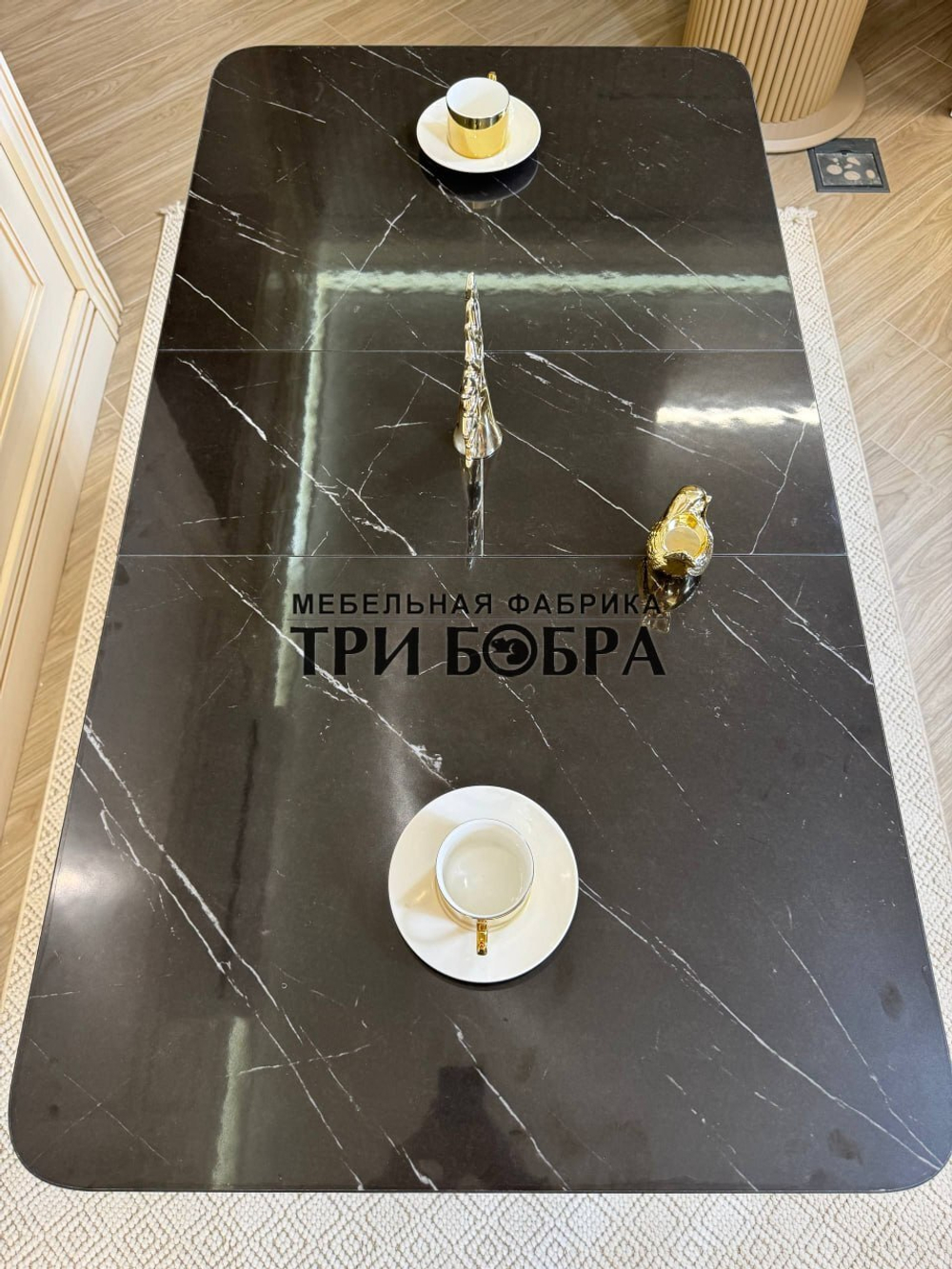 Кухонный раздвижной стол "Модерн", черный мрамор