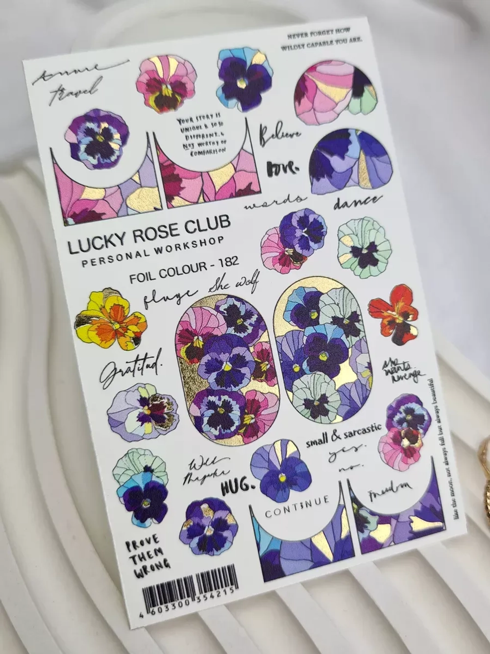 Lucky Rose Слайдеры наклейки для ногтей Foil 182