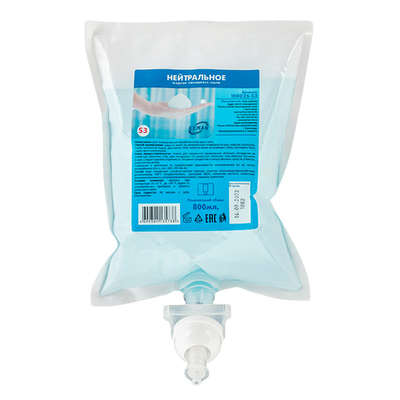 Мыло жидкое пенящееся KEMAN "Нейтральное бесцветное" картридж 800мл  (S3)