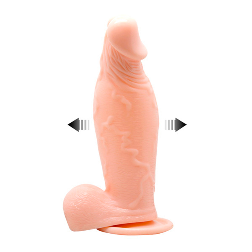 Расширяющийся телесный фаллоимитатор 19см на присоске Baile BW-008067Q