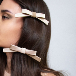 Бант "Стрекоза" XS бежевый