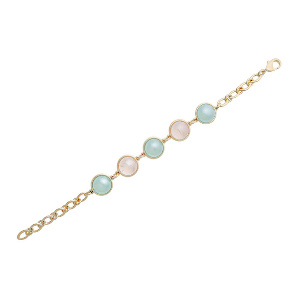 Браслет классический Possebon Pearl R.Quartz-B.S.Agate C1362.9.21 R/BL/G