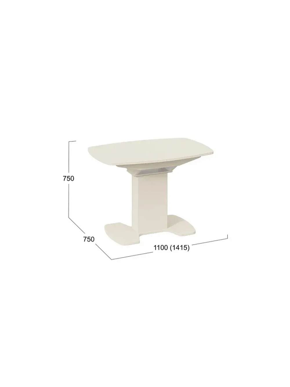 Стол кухонный обеденный раздвижной 110х75х75 см