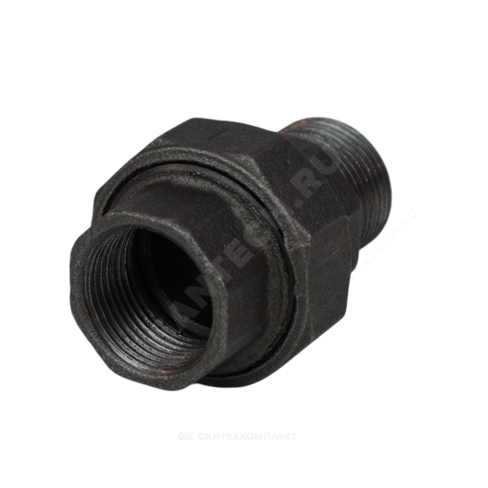 Соединитель прямой американка чугун Ду 25 (1") ВР/НР конусный Fittex PLUS
