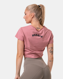 Женская укороченная футболка Nebbia 583 Loose Fit & Sporty Crop Top Old rose