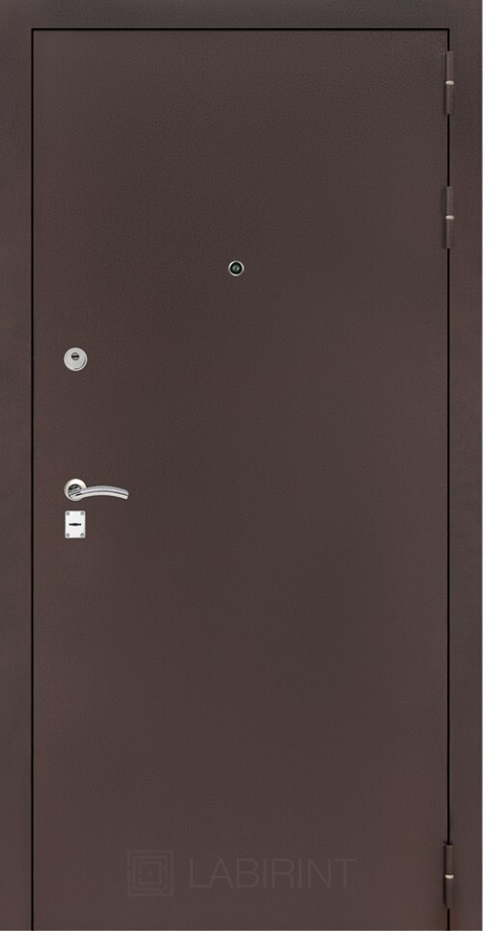 Дверь входная Лабиринт CLASSIC антик медный 01 Белое дерево, черные стекла металлическая