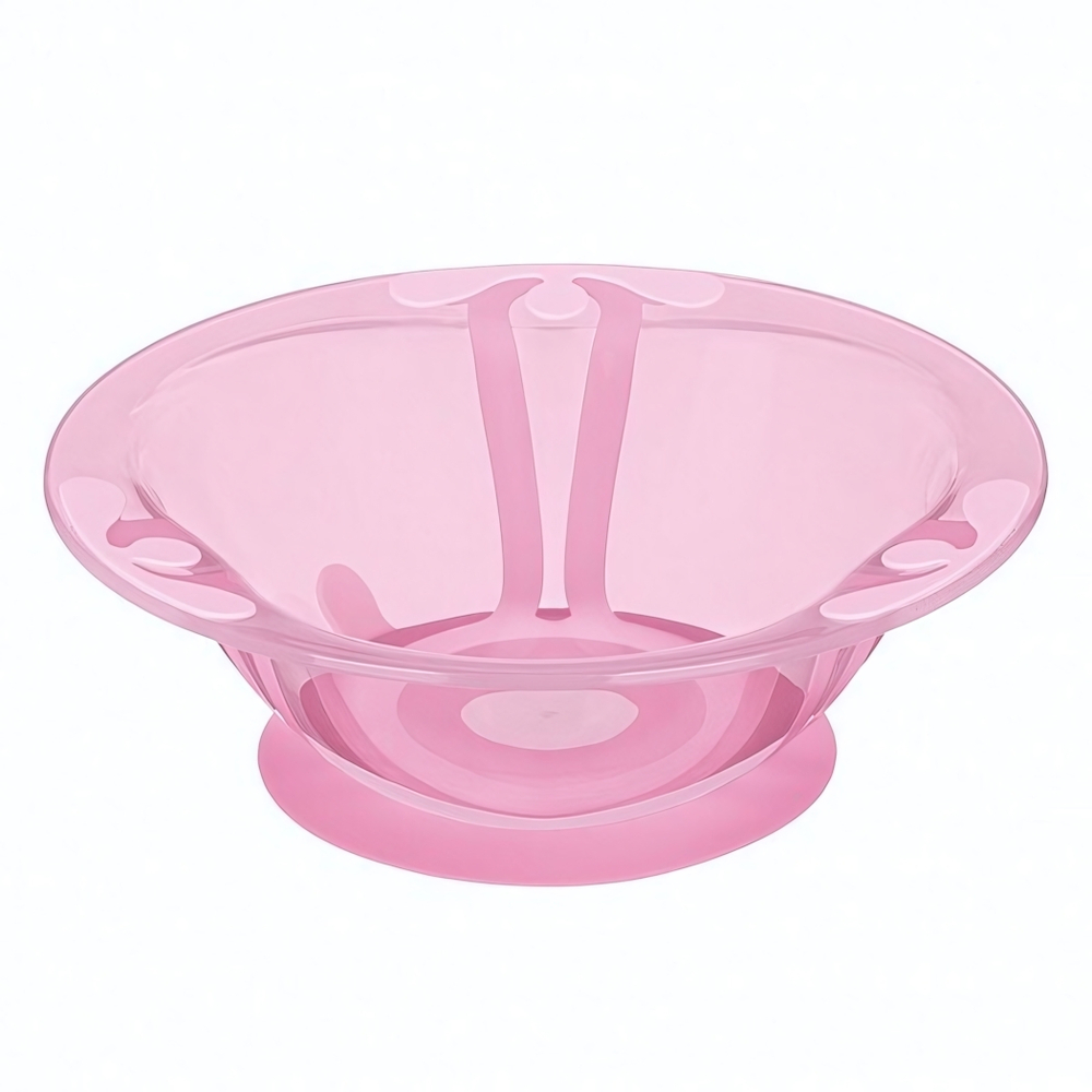 Тарелка детская глубокая на присосе 300мл (розовый)