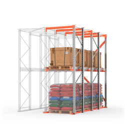 Секция доборная стеллажа набивного паллетного 4000х4200х1050 (85.1.5). Ярусы: пол+1