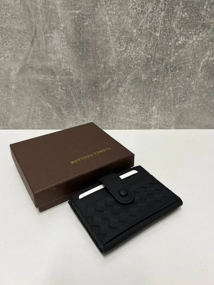 Кожаный чехол для кредитных карт Bottega Veneta черный