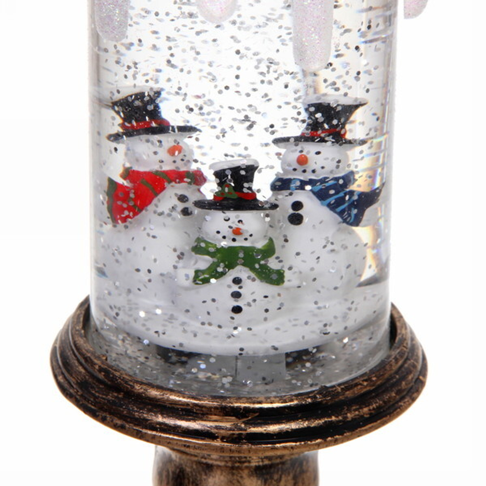 Сувенир с подсветкой Christmas «Свеча со снеговичками» 26 см (без музыки)