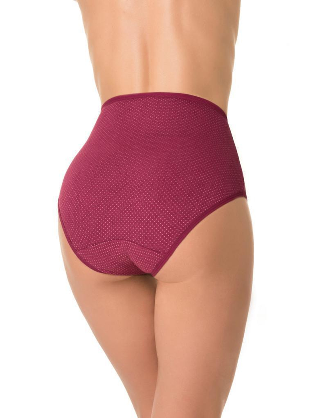 Трусы с высокой линией талии из мягкого перфорированного хлопка (Размер: XXL) (Цвет: темно-синий)