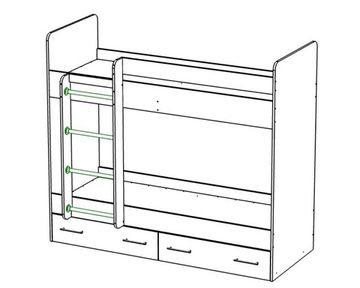 Кровать ЛАВОРО 1800-700 /1832*1604*852/ левая белый