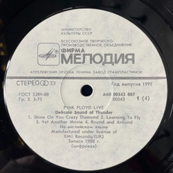 Винтажная виниловая пластинка LP Pink Floyd Delicate Sound Of Thunder (СССР 1990) Апрелевский Завод