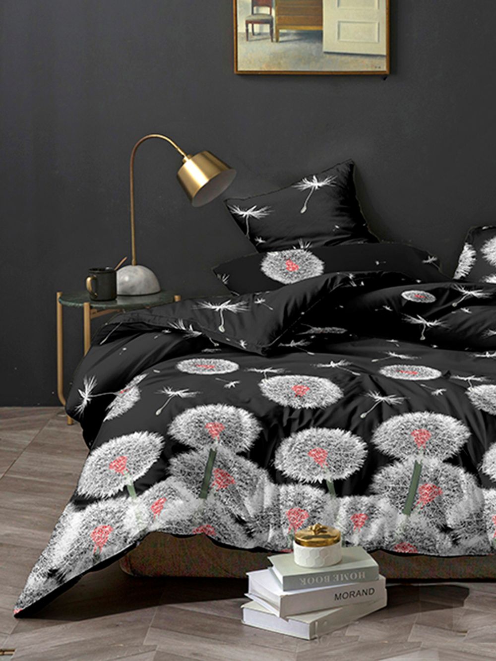 Постельное белье полисатин Simple House "Todo" 2-спальное Наволочка 50х70 см 2 шт Простынь на резинке 160x200 см Пододеяльник 175x215 см