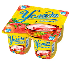 Йогурт Услада со вкусом клубники 1,2% 95 г