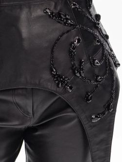 Баска кожаная GLITTER, черный