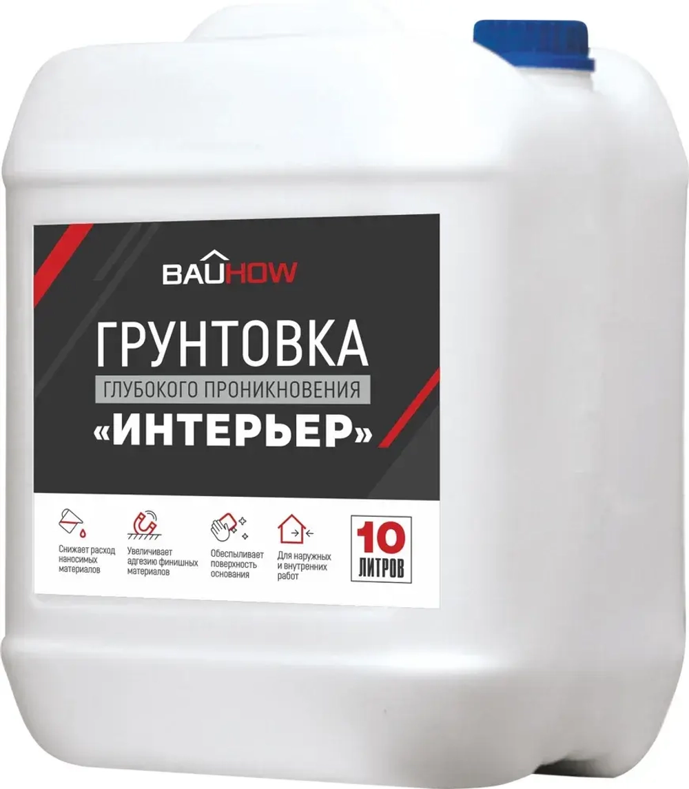 Грунтовка универсальная глубокого проникновения 10л BAUHOW всесезонная