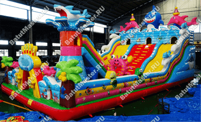 Коммерческий надувной батут "На морском дне" 18*9*7 м