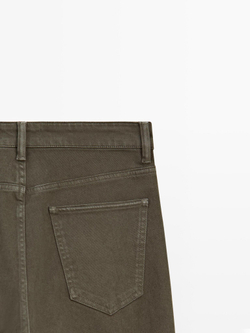 Massimo Dutti Джинсы Slim Fit, серо-зеленый