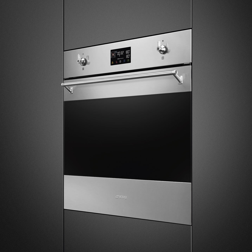 SMEG SO6302S3PX Многофункциональный духовой шкаф, комбинированный с пароваркой, 60 см, 12 функций, нержавеющая сталь с обработкой против отпечатков пальцев