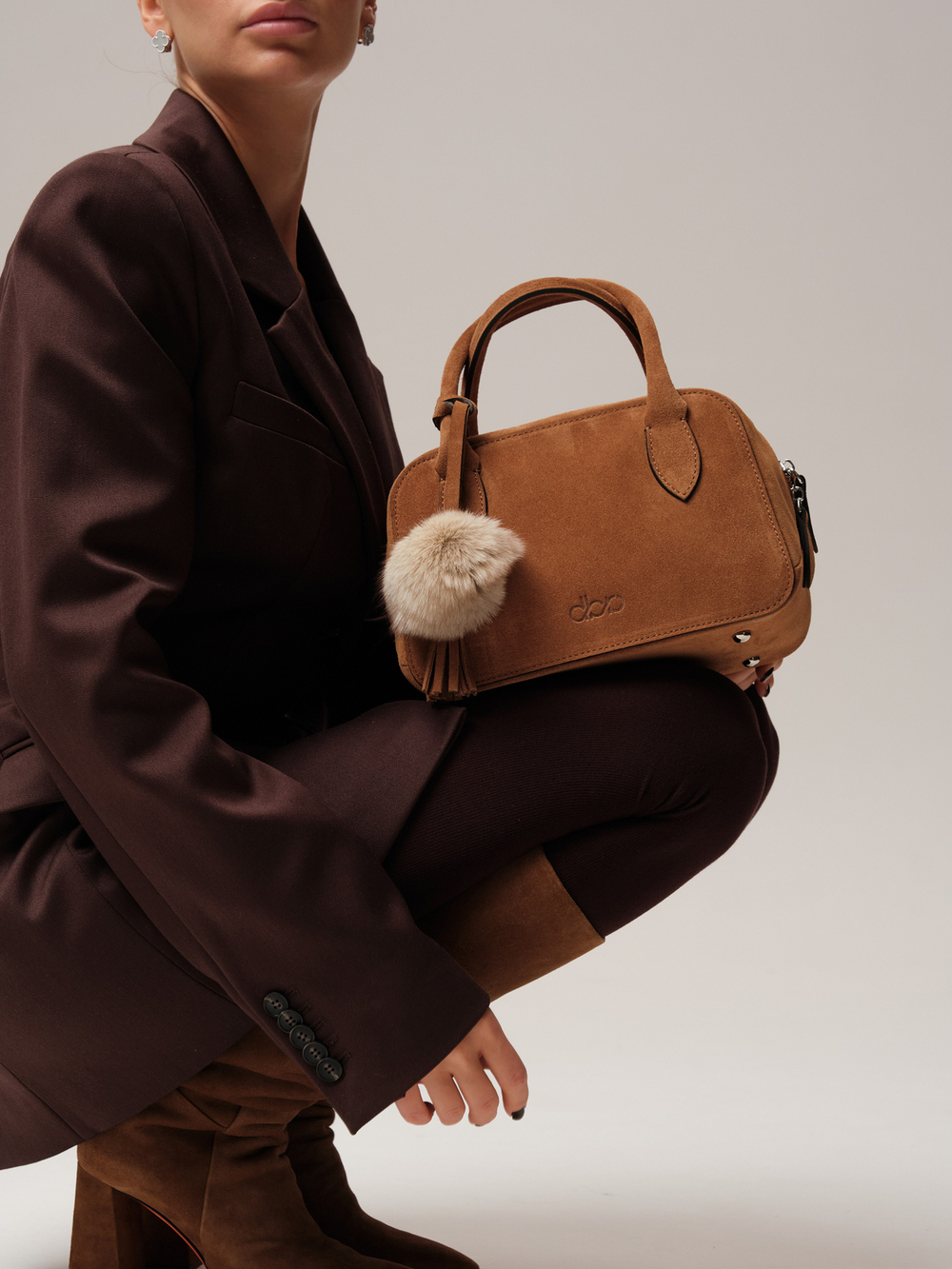 Замшевая сумка DBR 31348 светло-коричневый