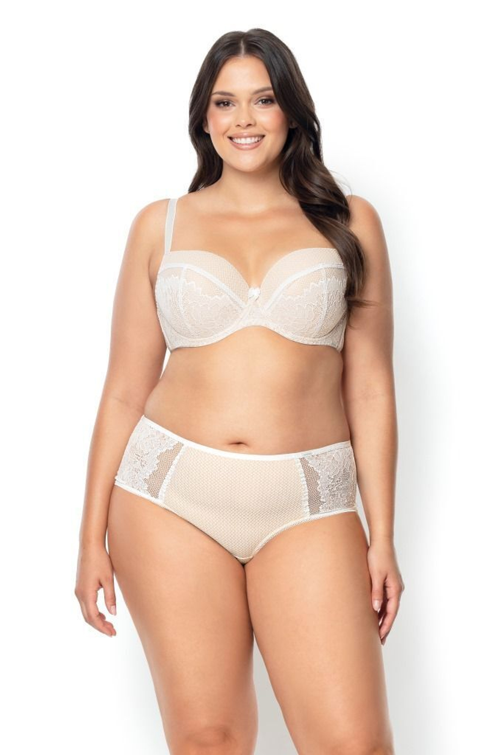 Бюстгальтер на косточках с пуш-ап вкладышами (Размер: 90D) (Цвет: кремовый)