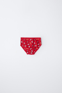 ZARA АБОР ИЗ ТРЕХ ТРУСОВ HELLO KITTY © SANRIO, ЭКРЮ/КРАСНЫЙ