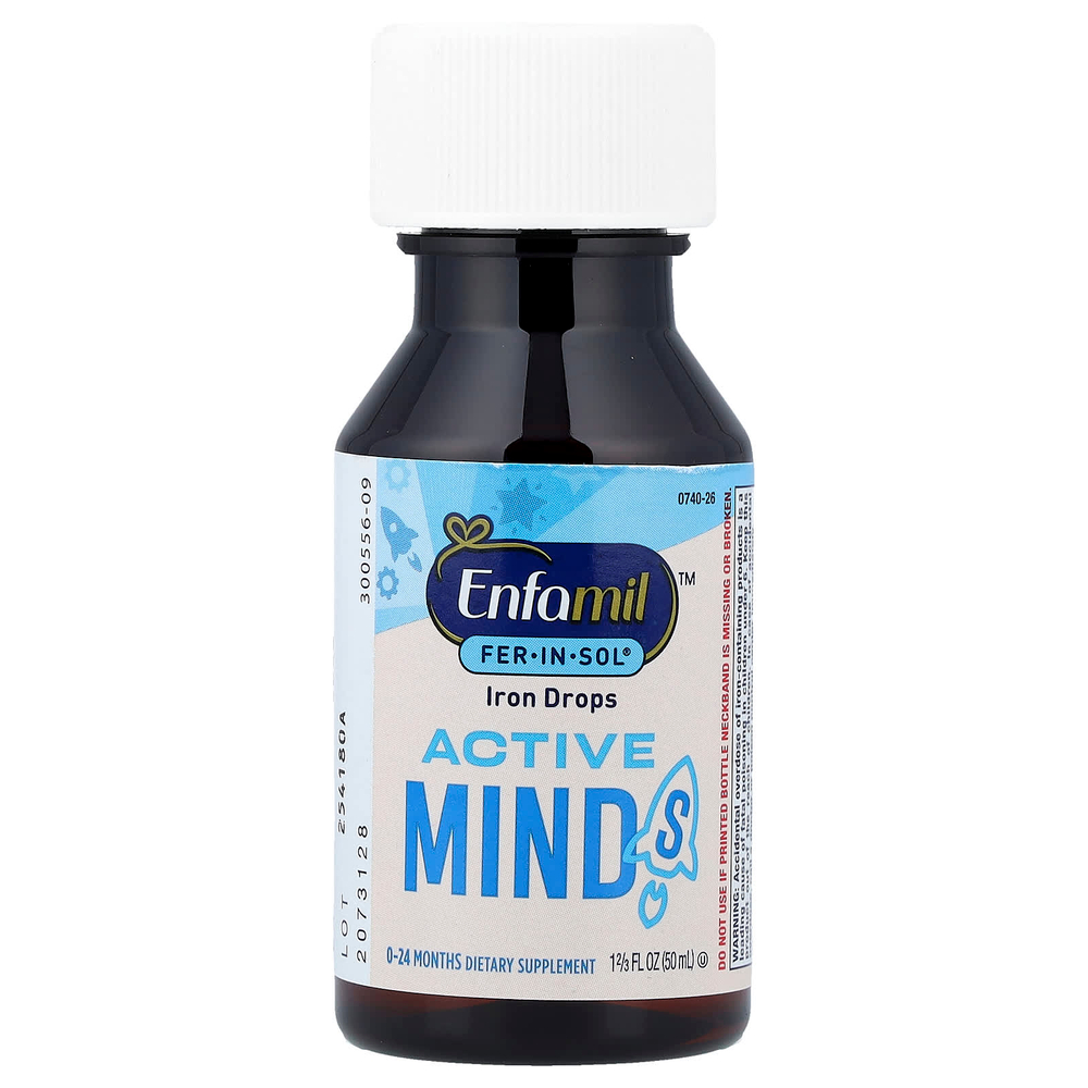 Enfamil, Fer-In-Sol®, железные капли, для активного ума, от 0 до 24 месяцев, 50 мл (1 2/3 жидк. унц.)