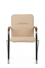 Стул Riva Самба с деревянными подлокотниками SMB-02H Хром гальв. Бежевый