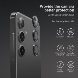 Защитное закаленное стекло (3шт) от Nillkin на камеру смартфона Samsung Galaxy S24, серия CLRFilm Camera Tempered Glass