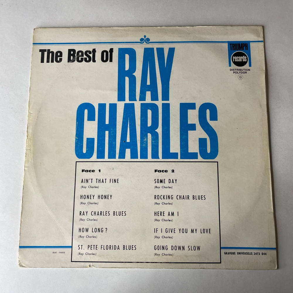 Винтажная виниловая пластинка LP Ray Charles, The Best Of Ray Charles (Франция 1972)