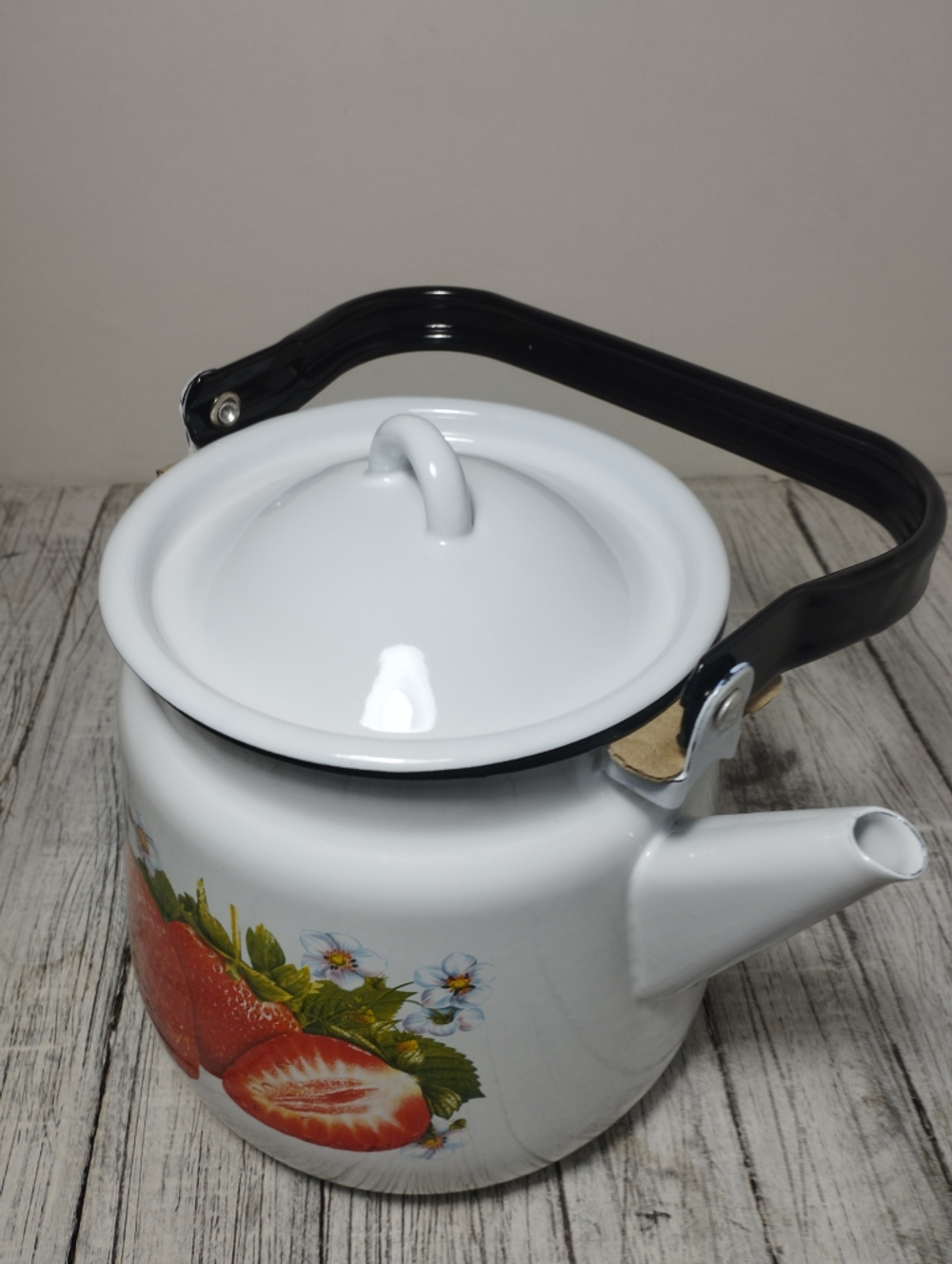 Чайник 3,5л с рисунком Клубника садовая белый 1с26с