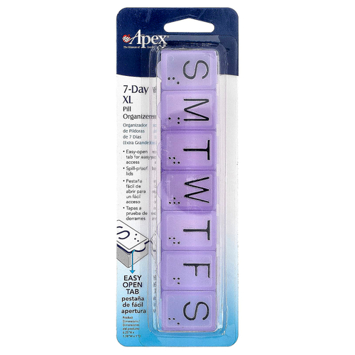 Apex, органайзер для таблеток на 7 дней, большой размер, 1 штука