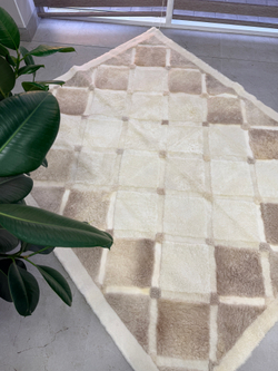 Ковер прямоугольный натуральный мех овчина, 210 х 170 см.