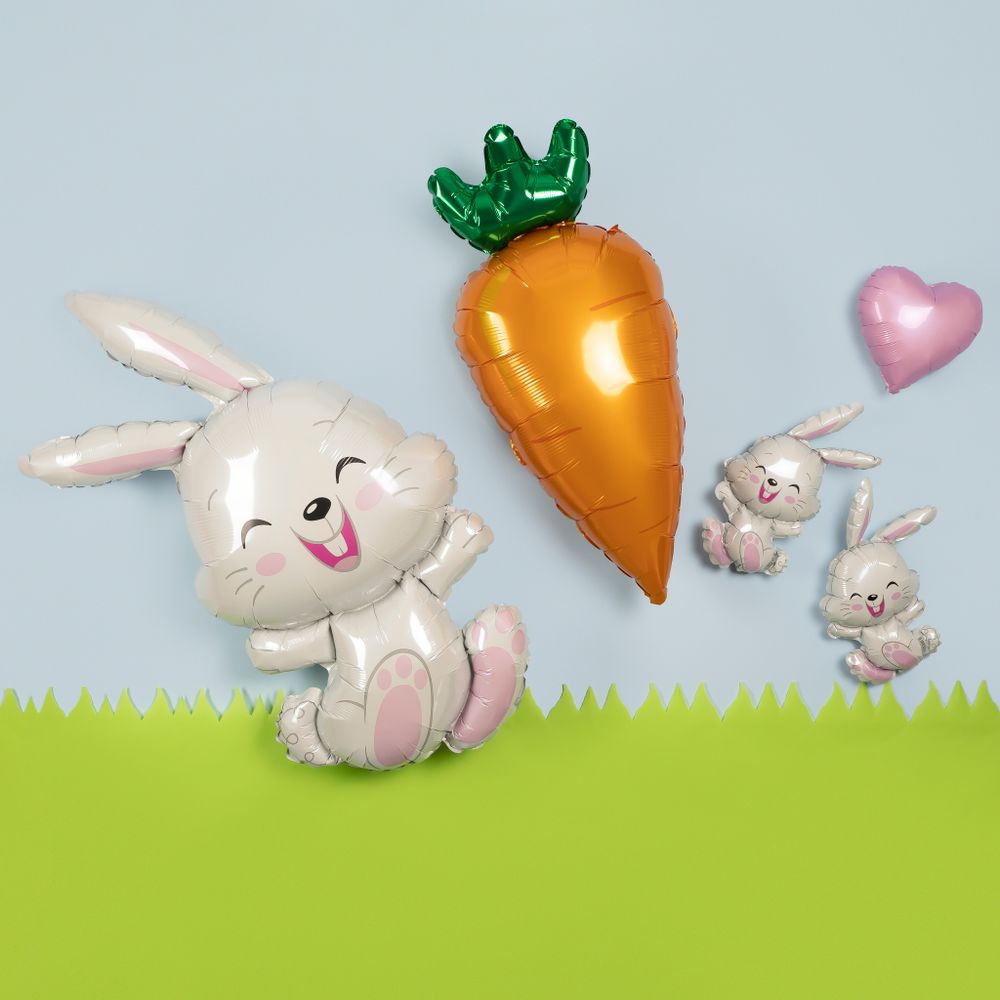 Шар (10''/25 см) Мини-фигура, Милый зайка, 1 шт.